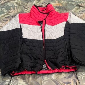 Columbia Red, White, and Black Quilted Jacket